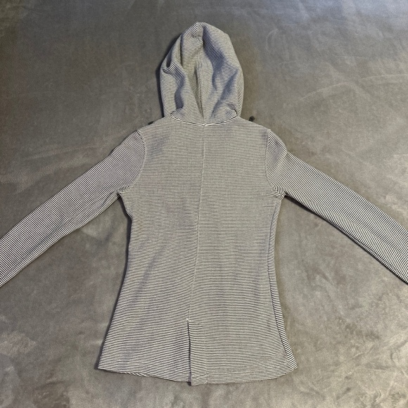 Roxy Striped Button Up Sweater Jacket Women's XS Gray Grey Y2K Cozy Fall Preppy - Picture 7 of 8